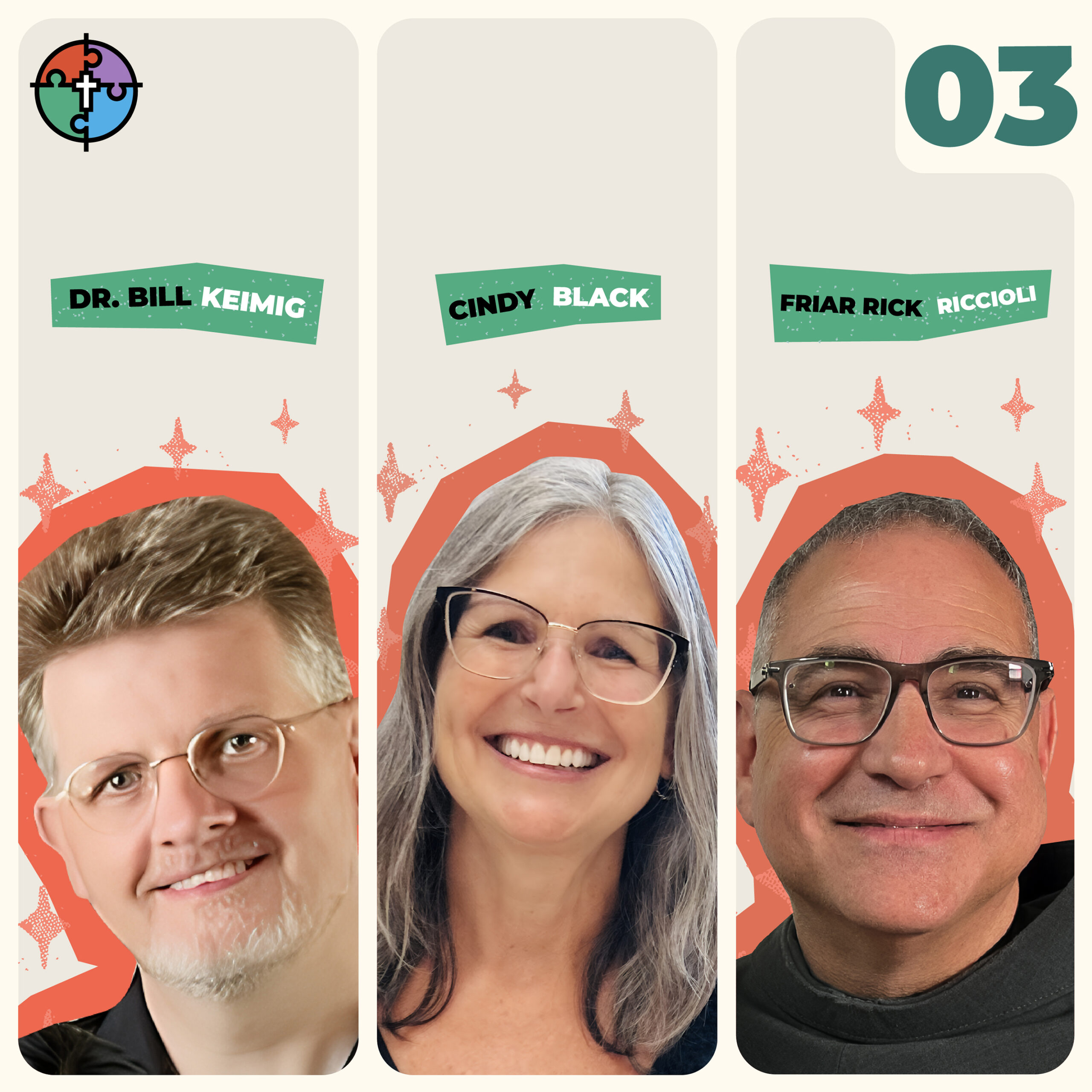Formation with Dr. Bill Keimig, Cindy Black, and Friar Rick Riccioli